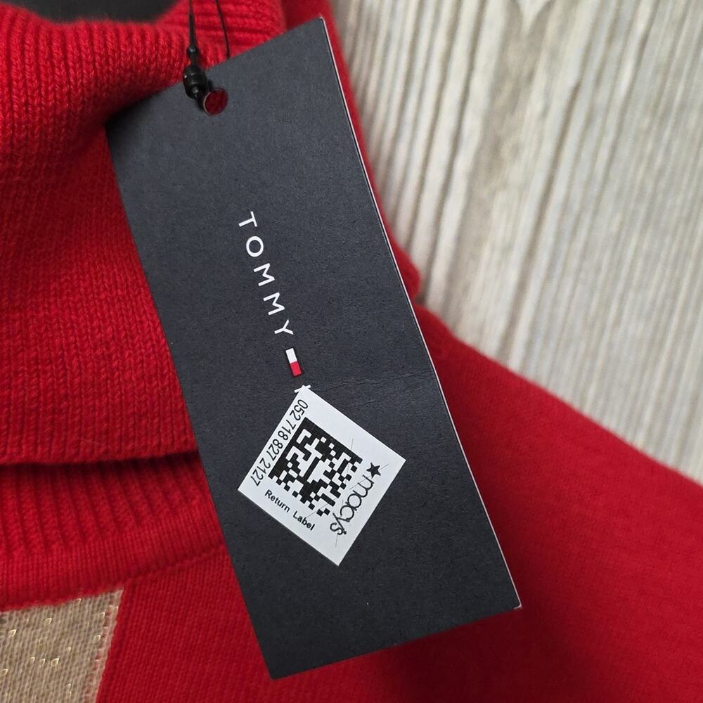 Tommy Hilfiger Global Cable Stella Red Turtleneck Sweater Womens Size Small NWT - Picture 4 of 11
